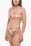 Agua By Agua Bendita Gathered Eneldo Frutal Bikini Set With Bandeau Top