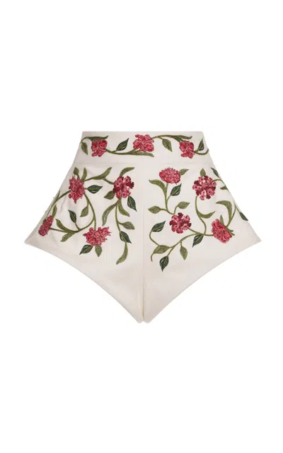 Agua By Agua Bendita Gatti Embroidered Shorts