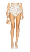Agua By Agua Bendita Gatti Mosqueta Floral-print Linen Shorts In White