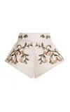 Agua By Agua Bendita Gatti Valle Embroidered Linen Shorts In Multi