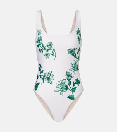 Agua By Agua Bendita Gema Floral Swimsuit In White