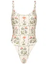 Agua By Agua Bendita Gema Oasis Floral One-piece Swimsuit In White