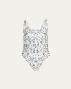 Agua By Agua Bendita Crystal-embellished Gema Swimsuit In Multi
