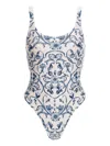 Agua By Agua Bendita Crystal-embellished Gema Swimsuit In White