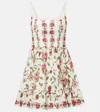 Agua By Agua Bendita Granadilla Tiered Floral-print Linen Mini Dress In White