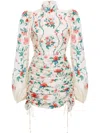 Agua By Agua Bendita Guaba Printed Linen Mini Dress In White