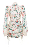 Agua By Agua Bendita Guaba Printed Linen Mini Dress In Ivory