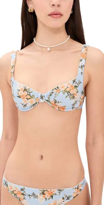 Agua By Agua Bendita Hacienda Valle Bikini Top Multicolor In Blue
