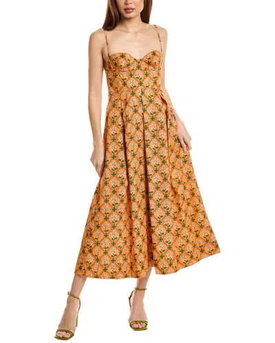 Agua By Agua Bendita Herbal Maxi Dress In Orange