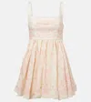 Agua By Agua Bendita Hierbabuena Floritura Linen Minidress In Floritura