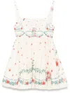 Agua By Agua Bendita Hierbabuena Mosqueta Gathered Floral-print Cotton-poplin Mini Dress In Multi