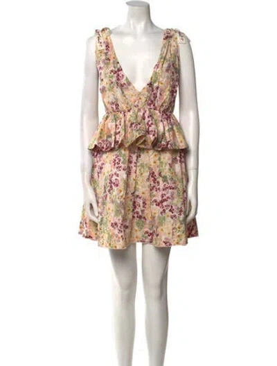 Pre-owned Agua By Agua Bendita Houndstooth Print Mini Dress W/ Tags In Purple
