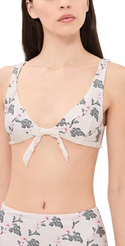 Agua By Agua Bendita Huerta Anhelo Bikini Top Multicolor In White