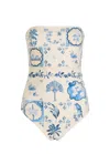 Agua By Agua Bendita Illusion Printed Swimsuit In White