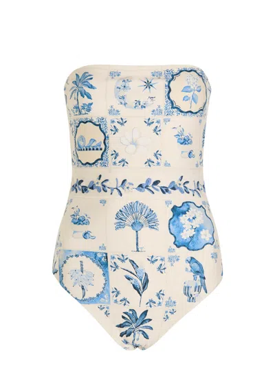 Agua By Agua Bendita Illusion Printed Swimsuit In Multi