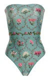 Agua By Agua Bendita Ilusion Strapless One-piece Bathing Suit In Green