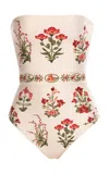Agua By Agua Bendita Ilusion Strapless One-piece Bathing Suit In Neutral