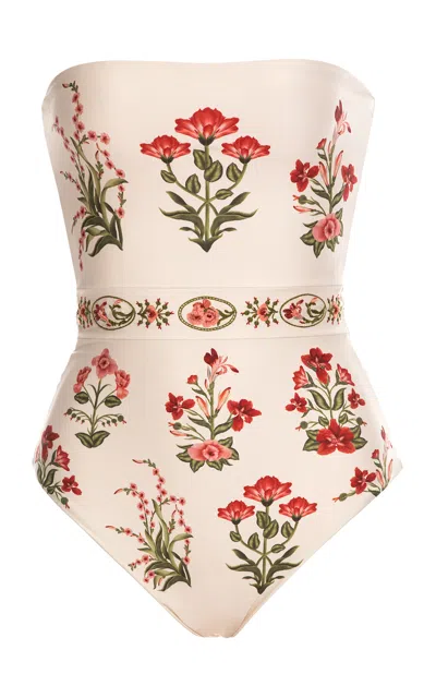 Agua By Agua Bendita Ilusion Strapless One-piece Bathing Suit In Neutral