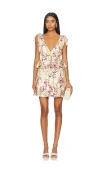 Agua By Agua Bendita Infinito Florecer Ruffled Cotton Minidress In Purple