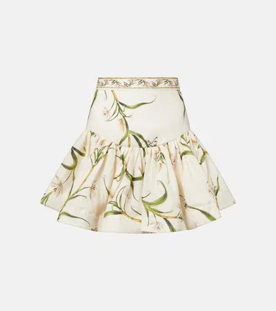 Agua By Agua Bendita Jacarina Floral-print Full Skirt In Neutral