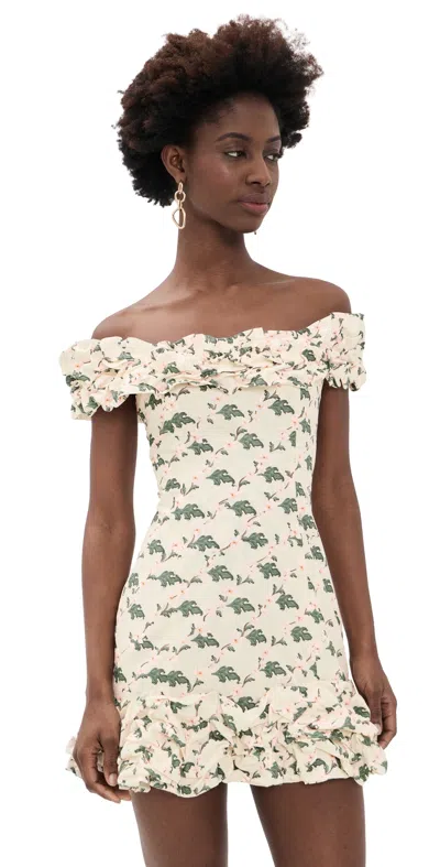 Agua By Agua Bendita Jardin Anhelo Cotton Floral-printed Mini Dress In Multi
