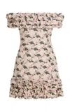 Agua By Agua Bendita Jardin Anhelo Printed Cotton Mini Dress In Animal Print