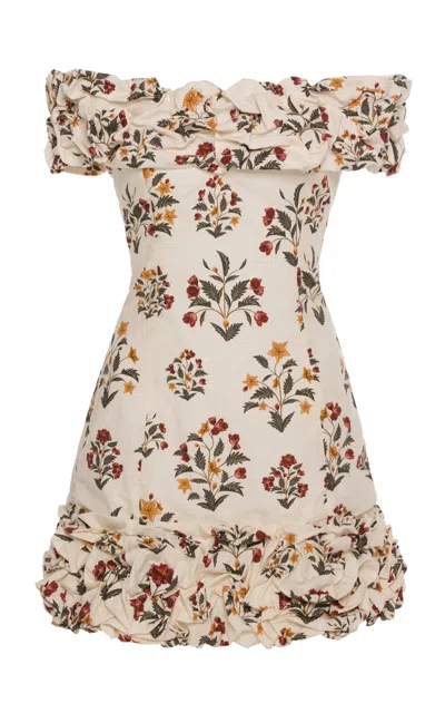 Agua By Agua Bendita Jardin Off-the-shoulder Mini Dress