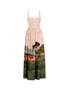 Agua By Agua Bendita Jaspe Paraiso Linen Maxi Dress In Pink
