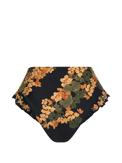 Agua By Agua Bendita Jengibre Cordillera Bikini Bottom In Black