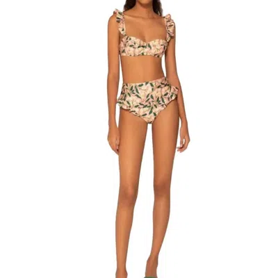 Agua By Agua Bendita Jengibre Dos Gardenias Bikini Bottom In Pink In Beige