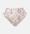 Agua By Agua Bendita Jengibre Floral Ruffled Bikini Bottoms In Multicoloured