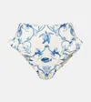 Agua By Agua Bendita Jengibre Printed Ruffled Bikini Bottoms