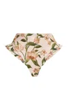 Agua By Agua Bendita Jengibre Ruffled Bikini Bottom In Neutral