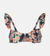 Agua By Agua Bendita Kiwi Danza Floral Bikini Top In Multicoloured