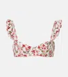 Agua By Agua Bendita Kiwi Floral Bikini Top In Multi