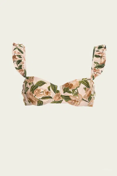 Agua By Agua Bendita Kiwi Orquidea Bikini Top
