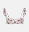 Agua By Agua Bendita Kiwi Orquidea Floral Bikini Top In Multicoloured