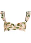 Agua By Agua Bendita Kiwi Orquidea Floral-embroidered Bikini Top In Multi