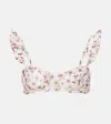 Agua By Agua Bendita Kiwi Printed Bikini Top In Multicoloured