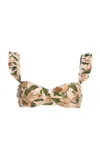 Agua By Agua Bendita Kiwi Ruffled Bikini Top In Neutral