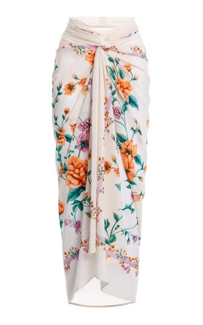 Agua By Agua Bendita Lavanda Chinesis Cotton And Silk Pareo In Floral