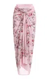 Agua By Agua Bendita Lavanda Honeysuckle Cotton-silk Pareo In Pink