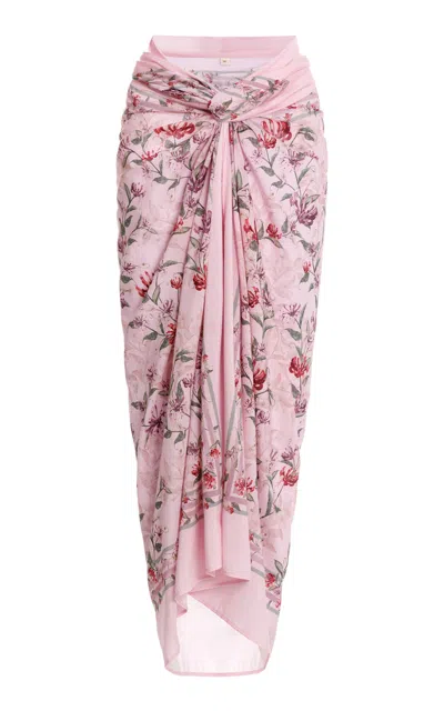 Agua By Agua Bendita Lavanda Honeysuckle Cotton-silk Pareo In Pink