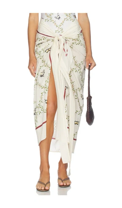 Agua By Agua Bendita Lavanda Midi Skirt In Multi