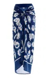 Agua By Agua Bendita Lavanda Wild Cotton And Silk Pareo In Blue
