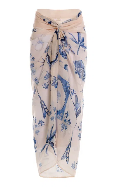Agua By Agua Bendita Lavanda Wild Cotton And Silk Pareo In White