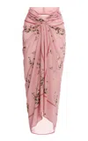 Agua By Agua Bendita Lavanda Wisteria Cotton-silk Pareo In Pink