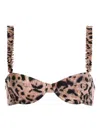Agua By Agua Bendita Agraz Ruffled Leopard-print Stretch Recycled Bikini Top In Multi