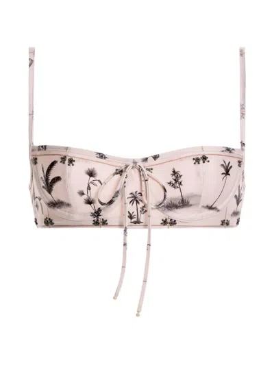 Agua By Agua Bendita Libertad Arena Beaded Bikini Top In Multi