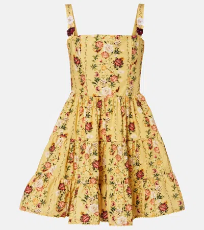 Agua By Agua Bendita Lima Floral Cotton Minidress In Multi
